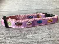 Pink Doughnuts and Sweet Treats Cat Collar - Handmade in the UK 5