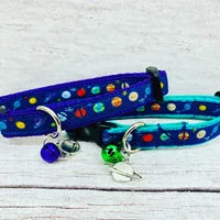 Space Cat Collar - Galaxy & Planet Design 1