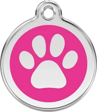 Red Dingo Personalised Enamel Paw Print Pet ID Tag 1