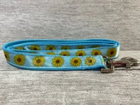 Blue Sunflower Heads Dog Collar 3