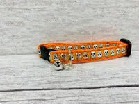 Colourful Skulls Halloween Cat Collar - Handmade in the UK 4