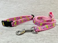 Pink Owl Dog Collar 3