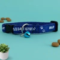Personalised Bubble Print Retro Name Cat Collar 1