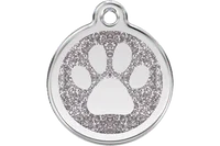 Personalised Red Dingo Glitter Enamel Paw Pet ID Tag 7