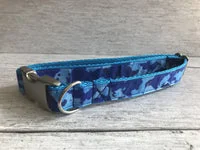 Blue Camo Dog Collar 1