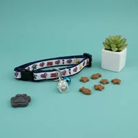 London Cat Collar with Bell & Crown Charm 1