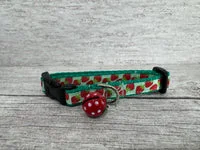Multi Strawberries Strawberry Ribbon Cat Collar 2