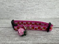 Multi Strawberries Strawberry Ribbon Cat Collar 3