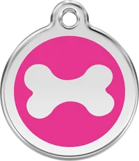 Personalised Red Dingo Enamel Bone Pet ID Tag 1