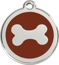 Personalised Red Dingo Enamel Bone Pet ID Tag 6