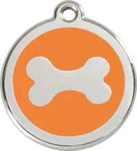 Personalised Red Dingo Enamel Bone Pet ID Tag 10