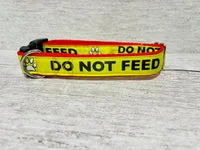 Do Not Feed Dog Collar - Yellow on Red Medical Alert 1