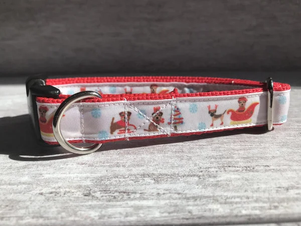 Border Terrier Merry Christmas Santa Dog Collar