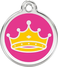 Red Dingo Queen Crown Personalised Enamel Pet ID Tag 1