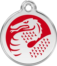 Personalised Red Dingo Dragon Enamel Pet ID Tag 1
