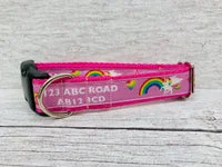 Personalised Unicorn Dog Collar - Custom Print Grosgrain Ribbon 1
