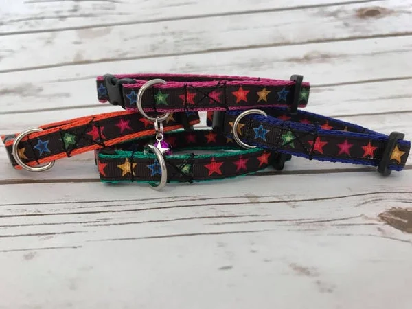 Coloured Stars Cat Collar